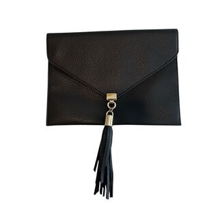 Big Buddha Leather Envelope Clutch – Tassel Detail, Gold Hardware